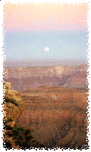 The Full Moon Rising over the Grand Canyon as seen from Cape Royal
