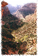 A View Down into the Valley from the Canyon Overlook
